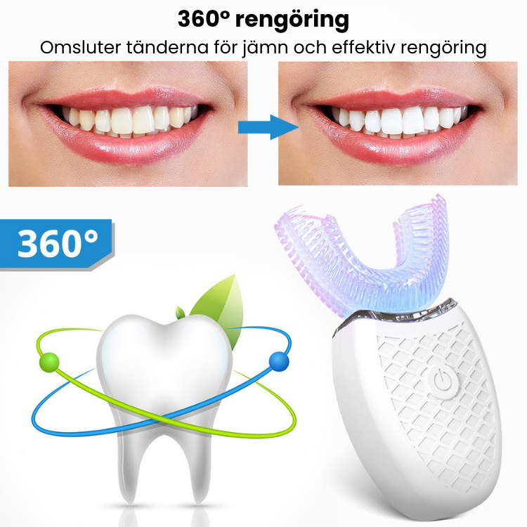 Ultraschallzahnbürste mit U-Form – 360°-Reinigung mit Vibration