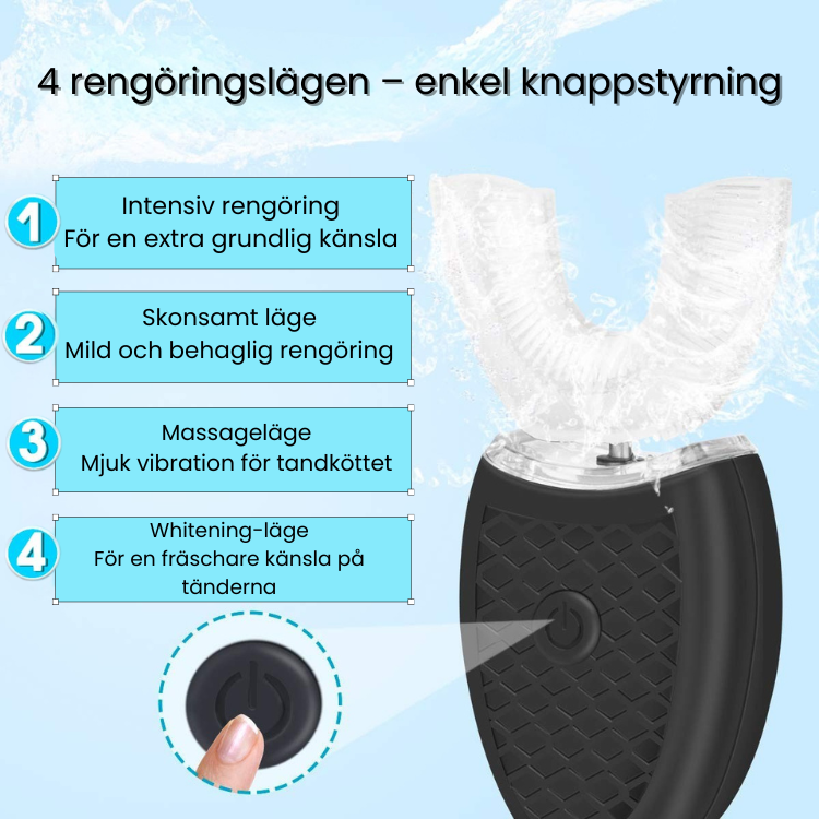 Ultraschallzahnbürste mit U-Form – 360°-Reinigung mit Vibration